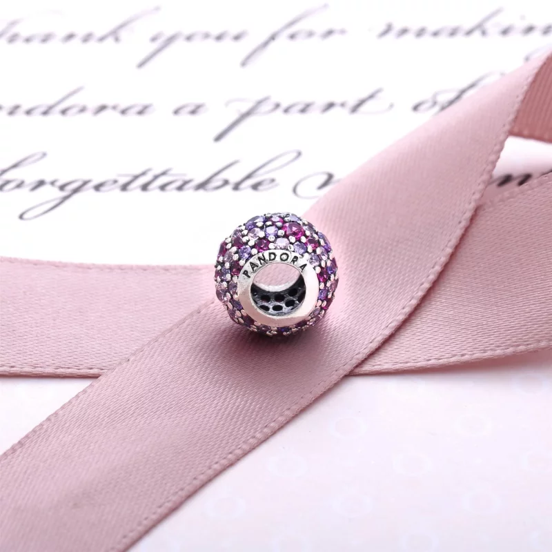 (image pour) PANDORA - Charm Pavé Rose Mélangé - 791261ACZMX - Afficher 5