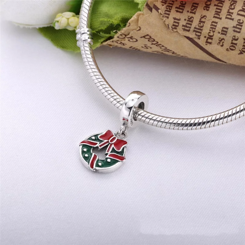(image pour) PANDORA - Charm Pendentif Couronne de Noël - 796362ENMX - Afficher 2