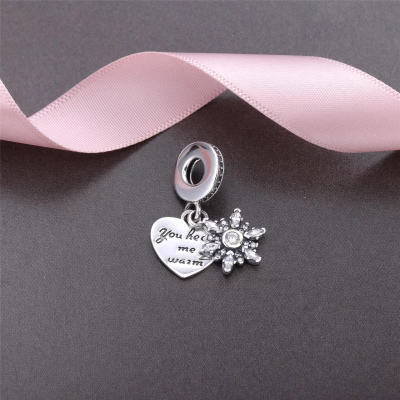 (image pour) PANDORA - Charm Pendentif Cœur Flocon de Neige - 792012CZ - Afficher 2