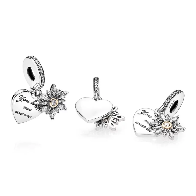 (image pour) PANDORA - Charm Pendentif Cœur Flocon de Neige - 792012CZ - Afficher 4