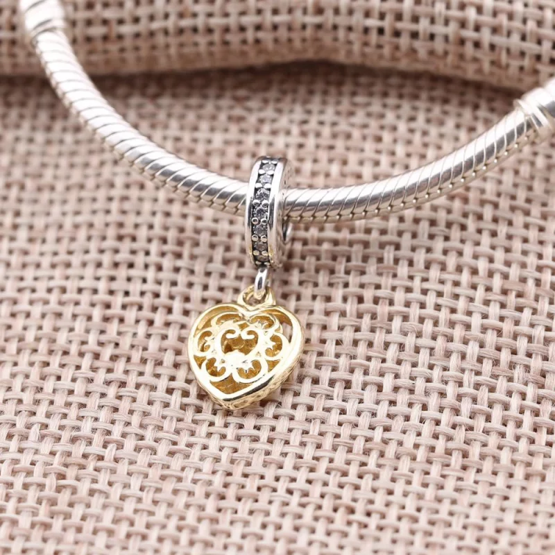 (image pour) PANDORA - Charm Pendentif Cœur Somptueux Or - 791742cz - Afficher 2