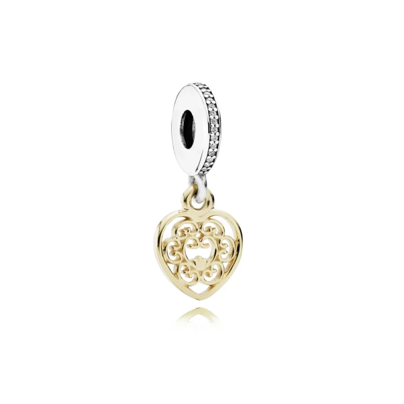 (image pour) PANDORA - Charm Pendentif Cœur Somptueux Or - 791742cz