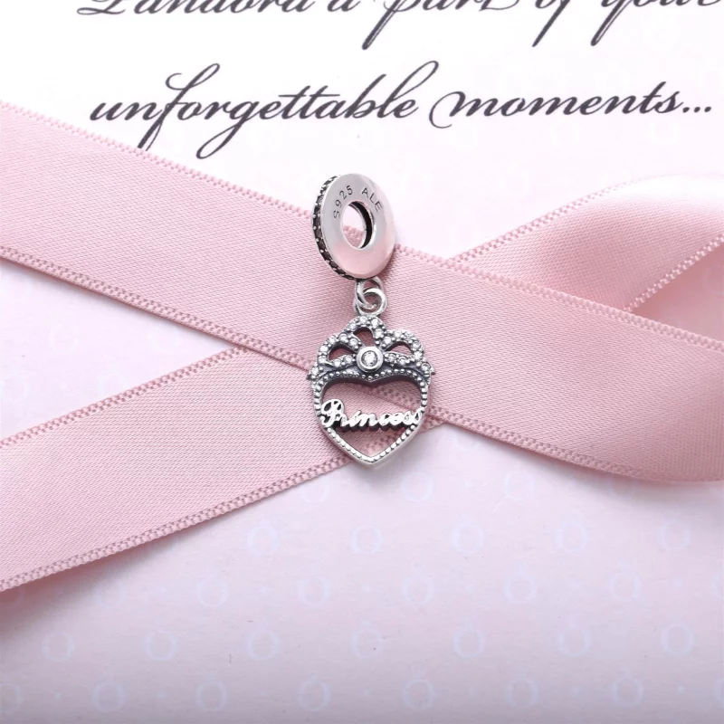 (image pour) PANDORA - Charm Pendentif Cœurs de Princesse Couronnés - 791962cz - Afficher 2