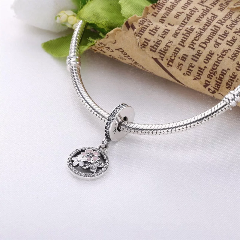 (image pour) PANDORA - Charm Pendentif Fleurs Poétiques - 791824ENMX - Afficher 3