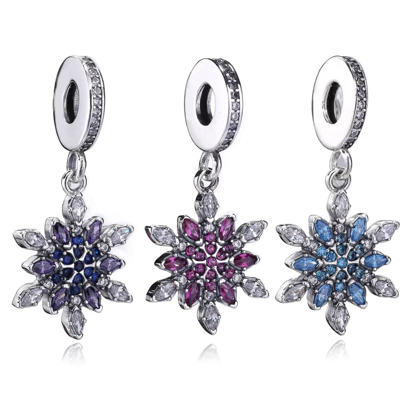 (image pour) PANDORA - Charm Pendentif Flocon de Neige Cristallisé - 791761nblmx - Afficher 2