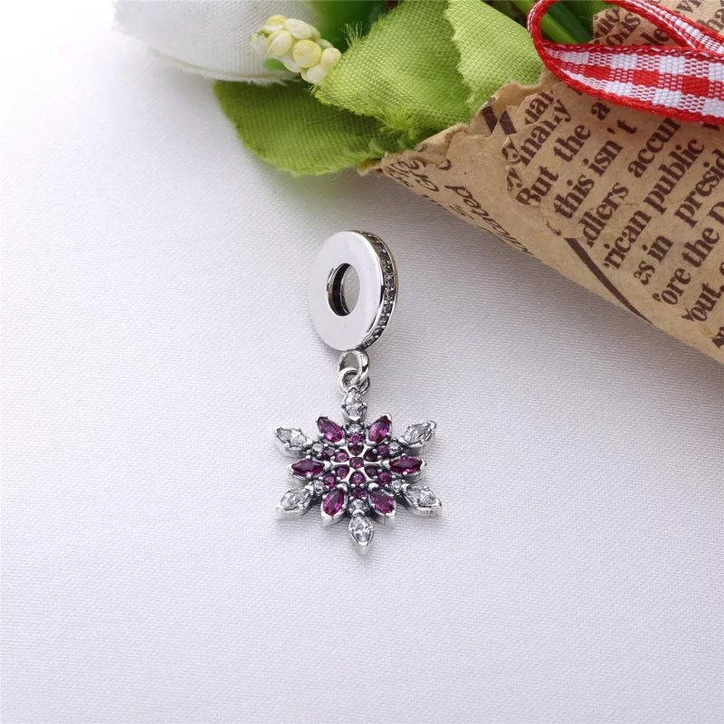 (image pour) PANDORA - Charm Pendentif Flocon de Neige Cristallisé - 791761nblmx - Afficher 3