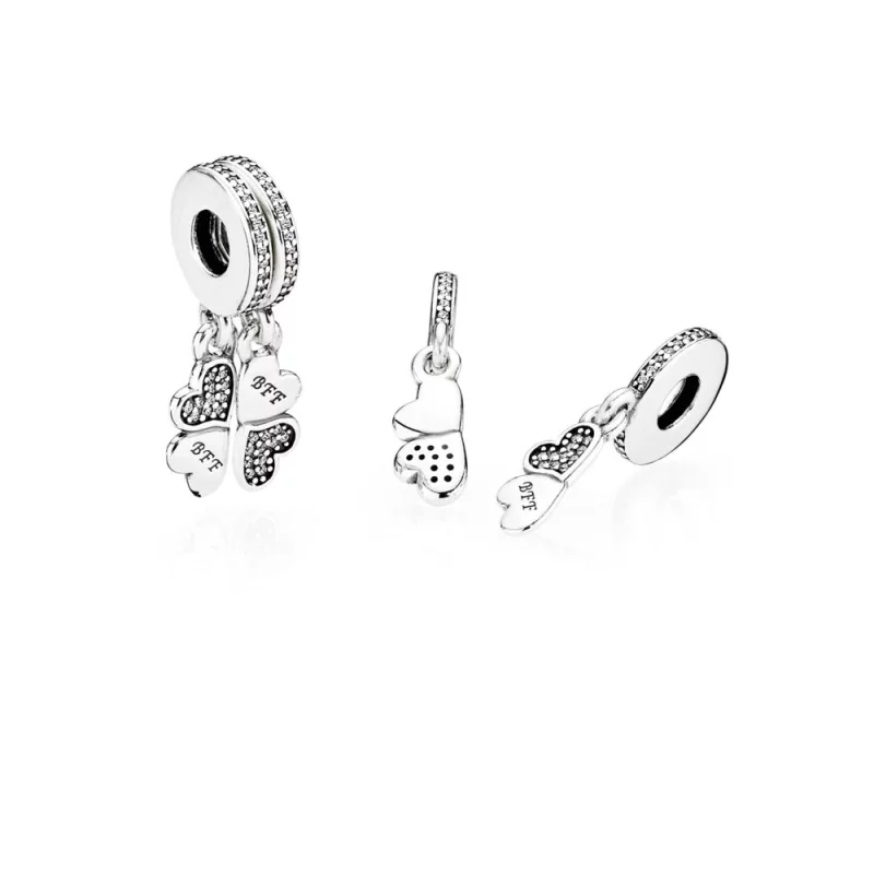 (image pour) PANDORA - Charm Pendentif Meilleures Amies pour la Vie - 791949CZ - Afficher 2