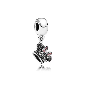 (image pour) PANDORA - Charm Pendentif Minnie Mouse "Minnie Chapeau d'oreille étincelant" Violet - 7501055880566P