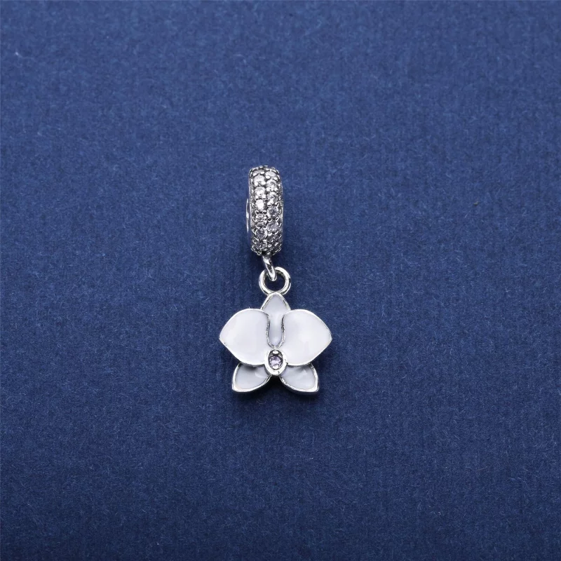 (image pour) PANDORA - Charm Pendentif Orchidée Blanche - 791554EN12 - Afficher 4
