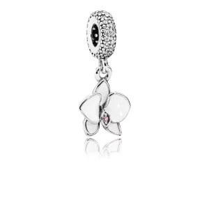 (image pour) PANDORA - Charm Pendentif Orchidée Blanche - 791554EN12