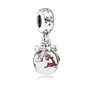 PANDORA - Charm Pendentif Renne en train de caresser Rouge - 791768EN07 (image pour) PANDORA - Charm Pendentif Renne en train de caresser Rouge - 791768EN07