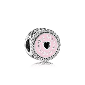 PANDORA - Charm Pendentif Sois ma Valentine Rose - 792040CZ (image pour) PANDORA - Charm Pendentif Sois ma Valentine Rose - 792040CZ