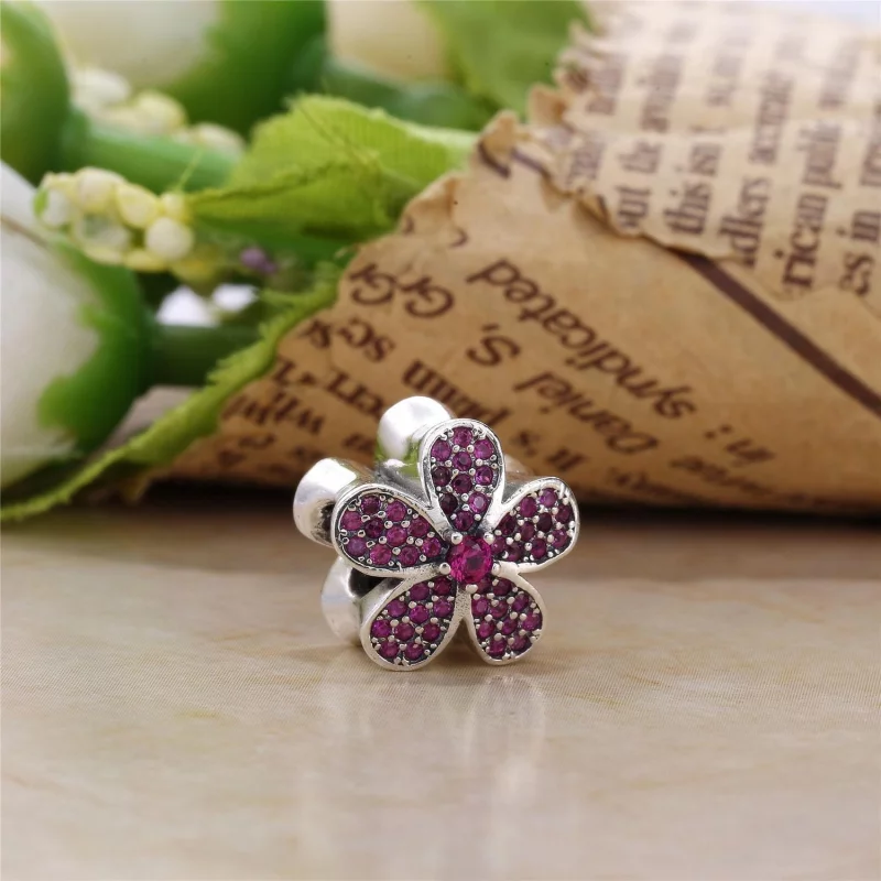 (image pour) PANDORA - Charm Purple Daisy éblouissante Violet - 791480CZA - Afficher 2