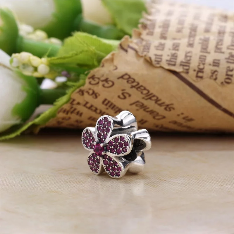 (image pour) PANDORA - Charm Purple Daisy éblouissante Violet - 791480CZA - Afficher 3