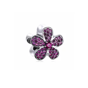 (image pour) PANDORA - Charm Purple Daisy éblouissante Violet - 791480CZA