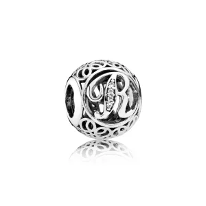 (image pour) PANDORA - Charm R ancien - 791862cz