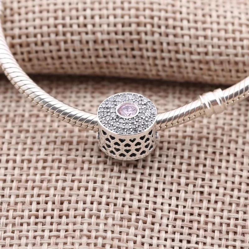 (image pour) PANDORA - Charm Splendeur Lumineuse Rose Chair - 791763NBP - Afficher 2
