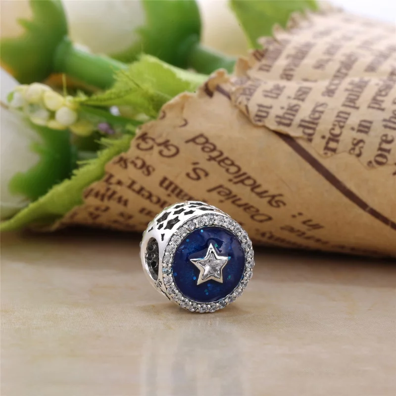 (image pour) PANDORA - Charm Étoile rayonnante de coeurs Bleu - sczsTJ5V - Afficher 2