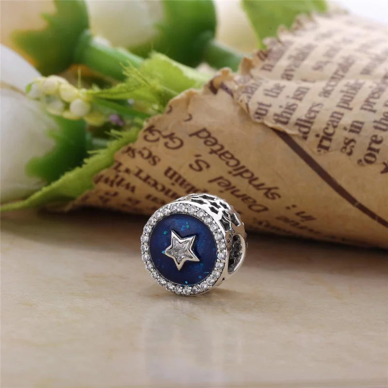 (image pour) PANDORA - Charm Étoile rayonnante de coeurs Bleu - sczsTJ5V - Afficher 3