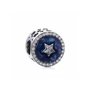 (image pour) PANDORA - Charm Étoile rayonnante de coeurs Bleu - sczsTJ5V