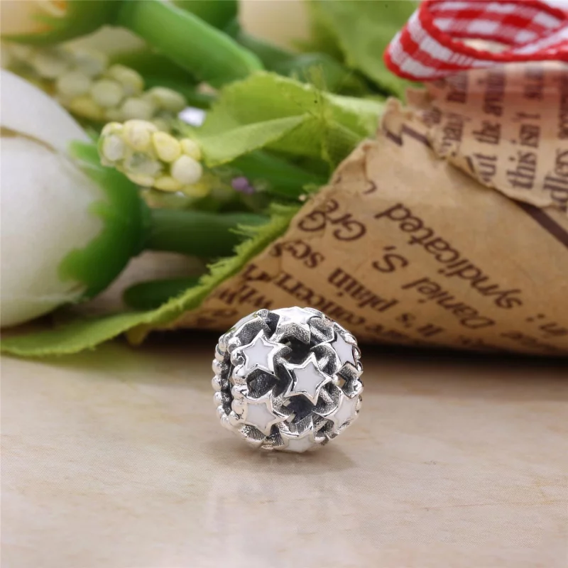 (image pour) PANDORA - Charm Étoiles Openwork Blanc - PD00122-1 - Afficher 2