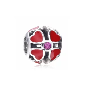 (image pour) PANDORA - Charm Trèfle Rouge - PD00110-1