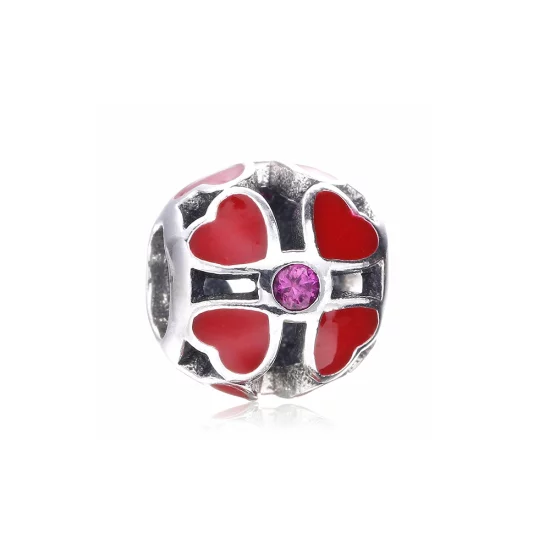(image pour) PANDORA - Charm Trèfle Rouge - PD00110-1