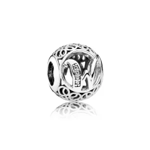 (image pour) PANDORA - Charm W ancien - 791867cz