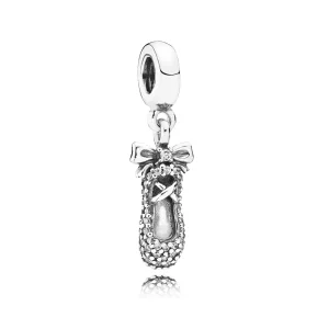 (image pour) PANDORA - Chausson de ballerine, cz incolore - 791506CZ - Charms