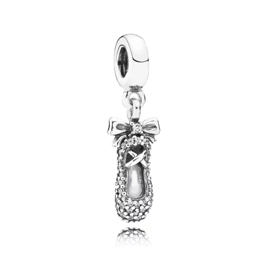 (image pour) PANDORA - Chausson de ballerine, cz incolore - 791506CZ - Charms