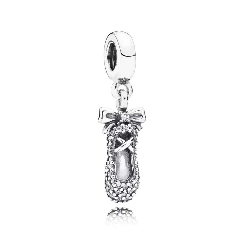 (image pour) PANDORA - Chausson de ballerine, cz incolore - 791506CZ - Charms