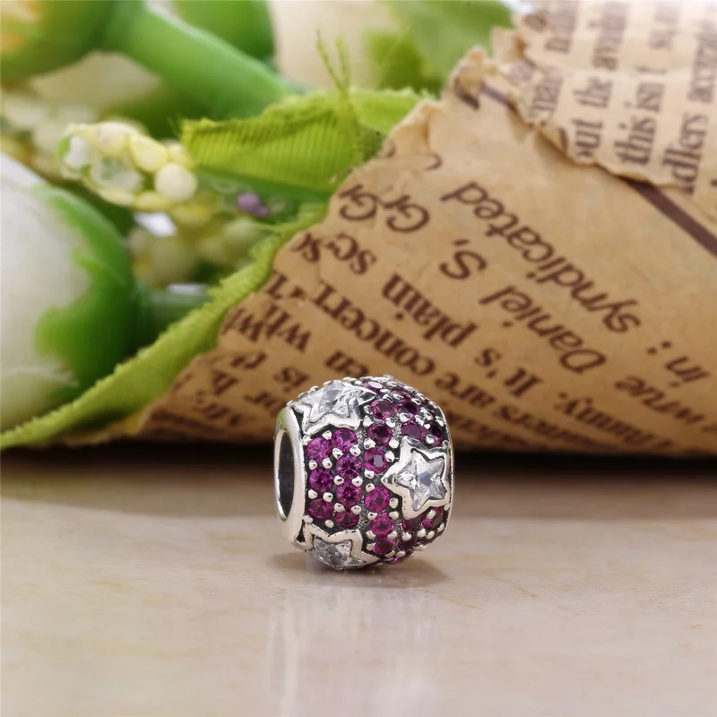 (image pour) PANDORA - Chemin des étoiles, cz rose poudré et rose - 791382PCZ - Charms - Afficher 3