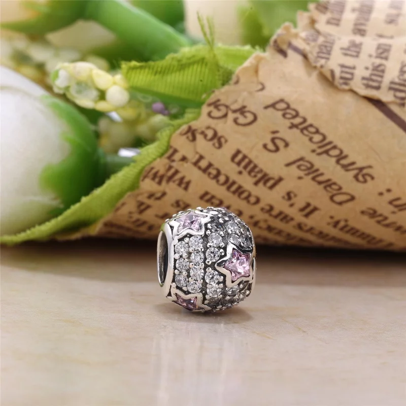 (image pour) PANDORA - Chemin des étoiles, cz rose poudré et rose - 791382PCZ - Charms - Afficher 4