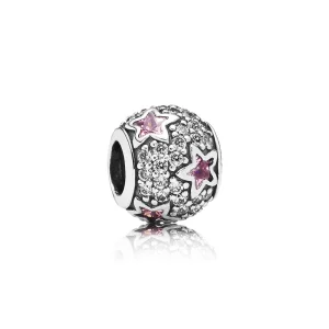 (image pour) PANDORA - Chemin des étoiles, cz rose poudré et rose - 791382PCZ - Charms