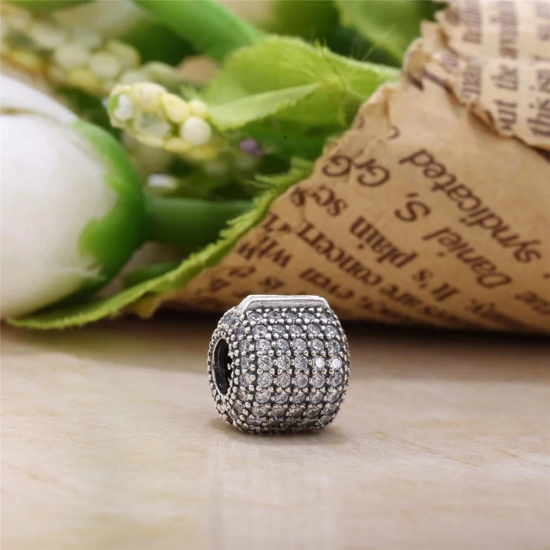 (image pour) PANDORA - Clip Cylindre Pavé - 791873CZ - Afficher 2