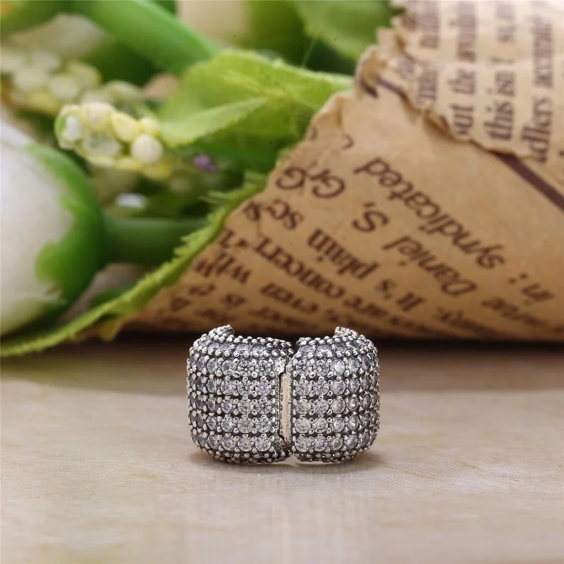 (image pour) PANDORA - Clip Cylindre Pavé - 791873CZ - Afficher 4