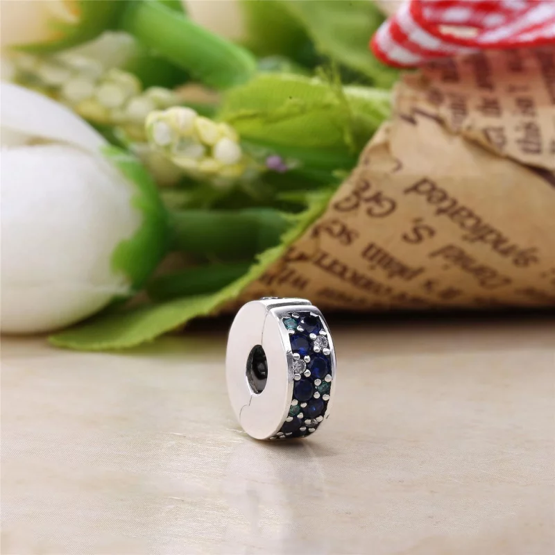 (image pour) PANDORA - Clip élégance Brillante Mosa&iuml;que Bleu - 791817NSBMX - Afficher 2
