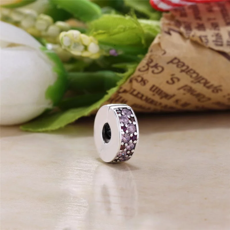 (image pour) PANDORA - Clip élégance Brillante Mosa&iuml;que Mauve - 791817CZSMX - Afficher 2