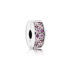 (image pour) PANDORA - Clip élégance Brillante Mosa&iuml;que Mauve - 791817CZSMX