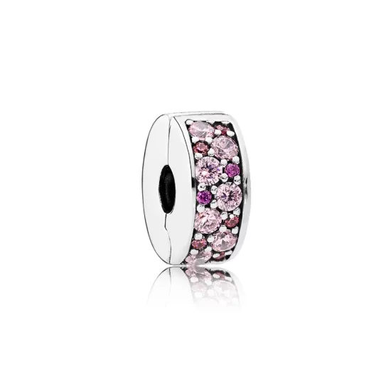 (image pour) PANDORA - Clip élégance Brillante Mosa&iuml;que Mauve - 791817CZSMX