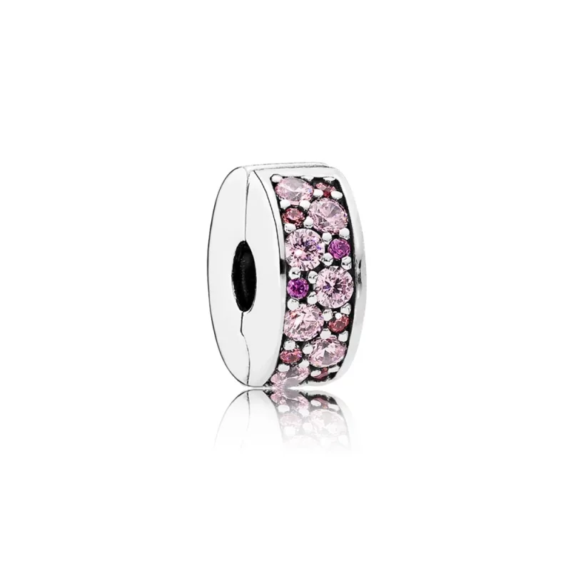 (image pour) PANDORA - Clip élégance Brillante Mosa&iuml;que Mauve - 791817CZSMX