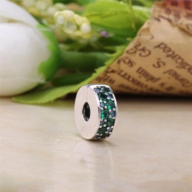 (image pour) PANDORA - Clip élégance Brillante Mosa&iuml;que Turquoise - 791817MCZMX - Afficher 2