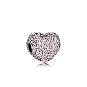 (image pour) PANDORA - Clip Ouvre mon Cœur Pavé Rose - 791427PCZ