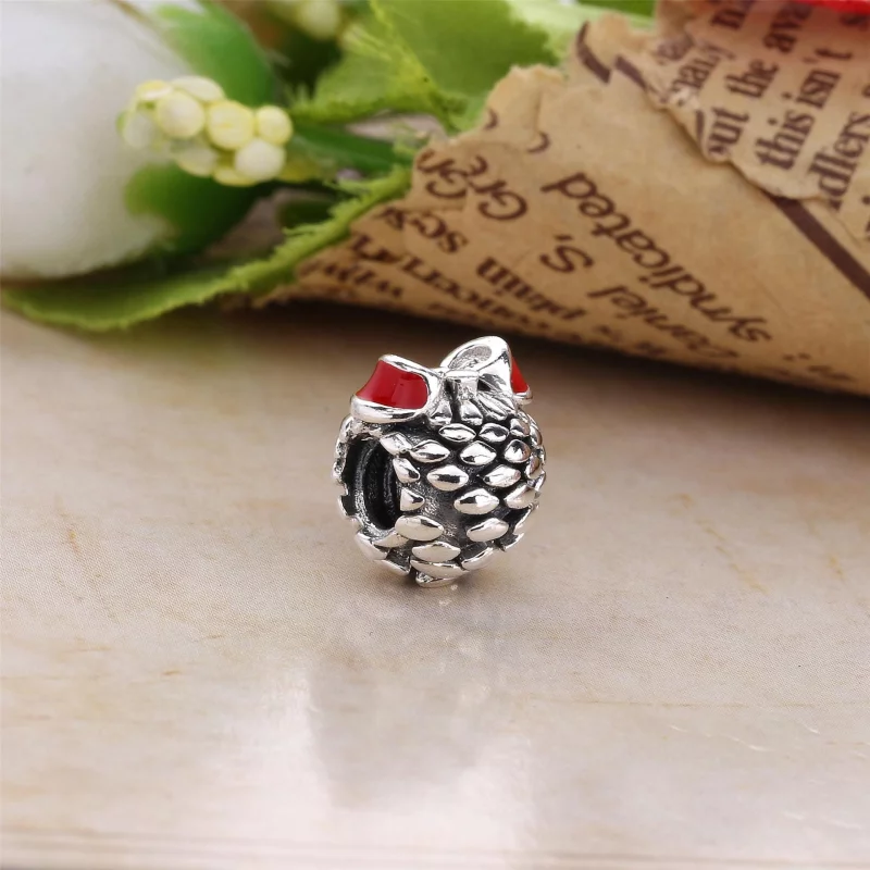 (image pour) PANDORA - Cône de pin, émail rouge foncé - 791237EN39 - Charms - Afficher 4