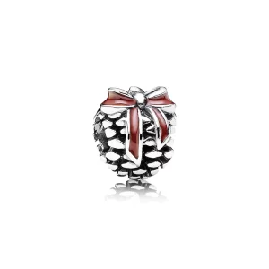 (image pour) PANDORA - Cône de pin, émail rouge foncé - 791237EN39 - Charms