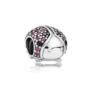 (image pour) PANDORA - Coccinelle scintillante, cz rouge fantaisie et cristal noir - 791484CFR - Charms