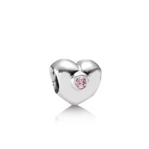 (image pour) PANDORA - Cœur, cz rose poudré - 790134PCZ - Charms