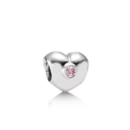 (image pour) PANDORA - Cœur, cz rose poudré - 790134PCZ - Charms
