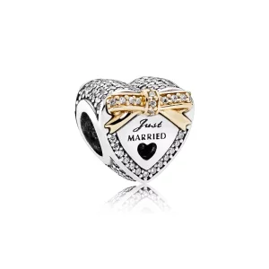 (image pour) PANDORA - Cœur de noces, cz incolore - 792083CZ