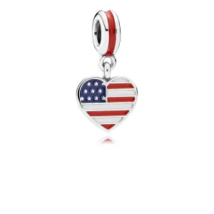 (image pour) PANDORA - Cœur des États-Unis, émaux divers - 791548ENMX - Charms